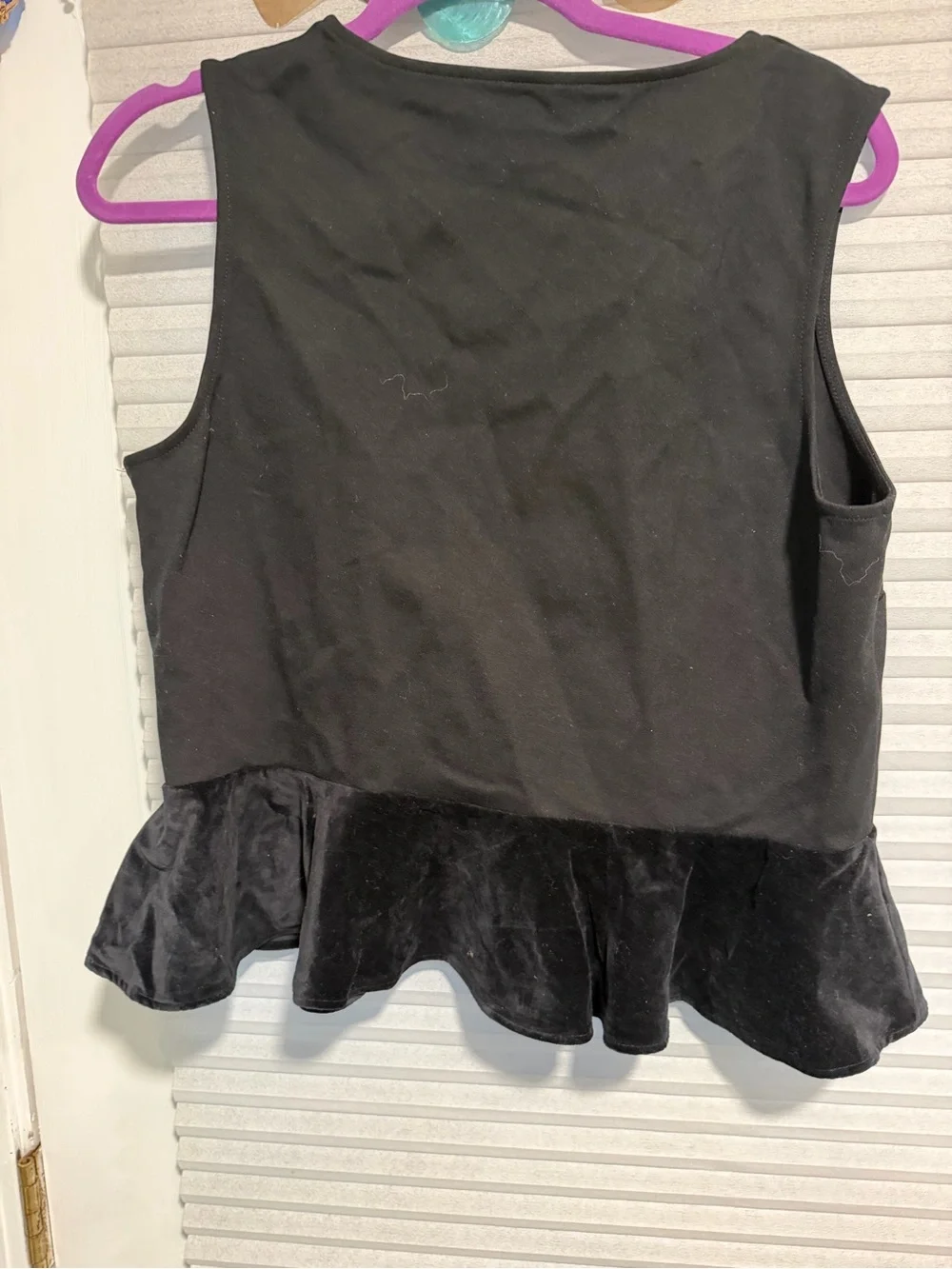NWT J. Crew Black V-Neck Peplum Tank Top